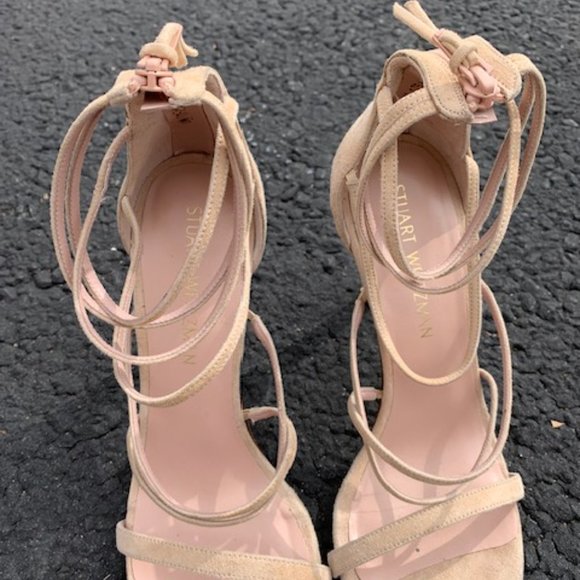 Stuart Weitzman ‘Myex’ nude strappy barely there sandals - size 9 - Picture 5 of 14
